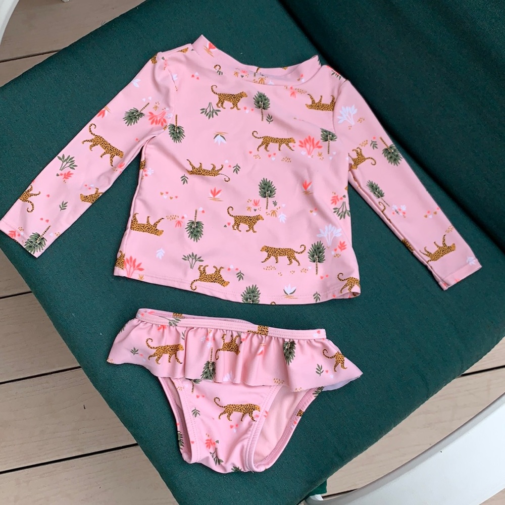 Baby girl rash guard and bikini bottom